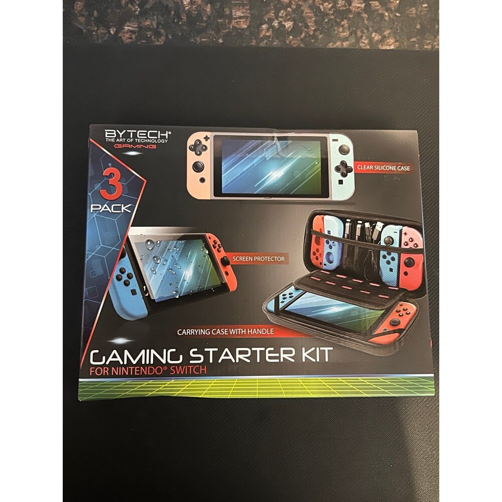 Nintendo Switch Starter Pack Carrying Case, Clear Silicone Case Screen Protector
